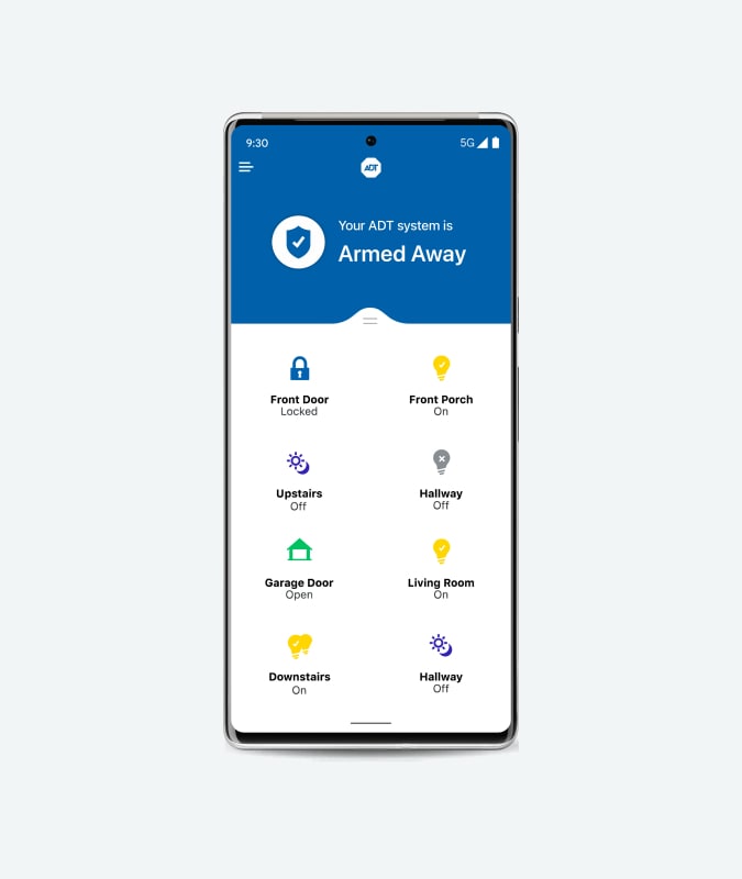 Cellphone showing ADT app Cellphone showing ADT app