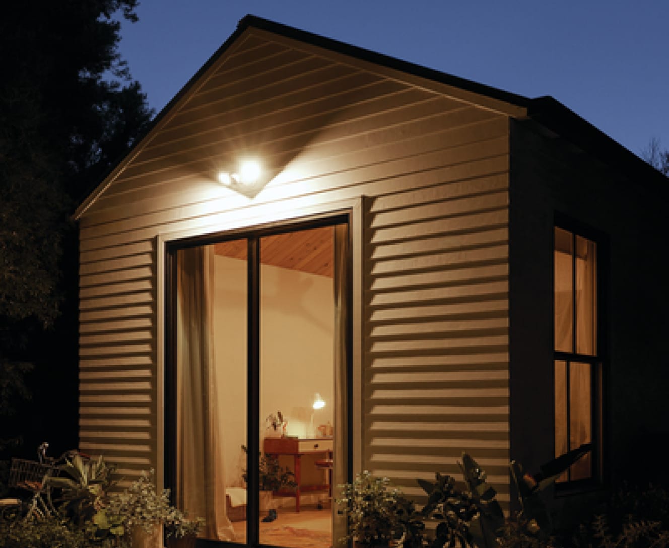 Google Nest Cam with floodlight on a house Google Nest Cam with floodlight on a house