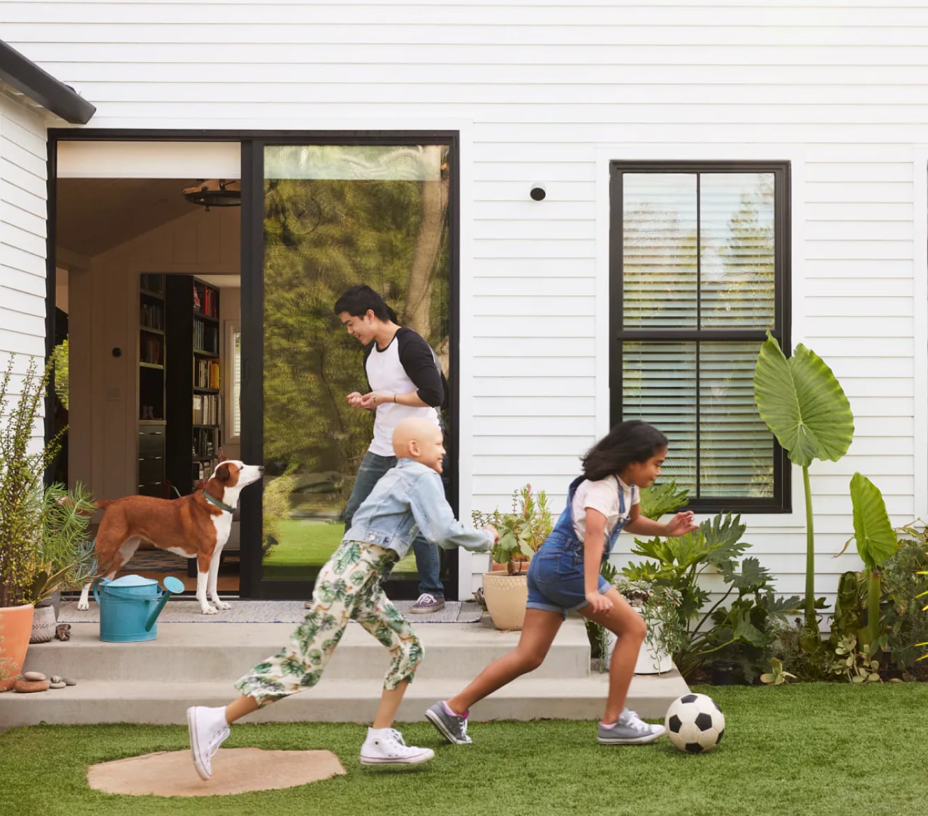 Google Nest Cam outside of a home where children play soccer Google Nest Cam outside of a home where children play soccer