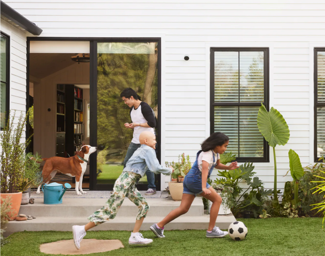 Google Nest Cam outside of a home where children play soccer Google Nest Cam outside of a home where children play soccer