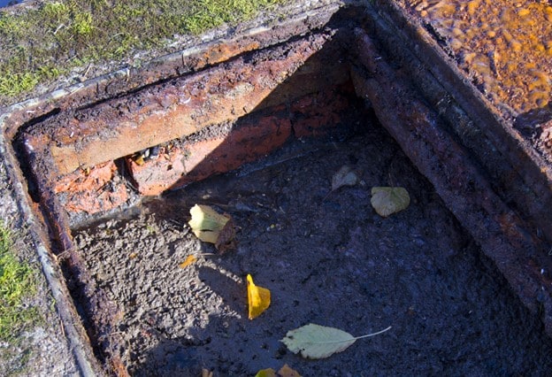 Empty septic tank system outside Empty septic tank system outside