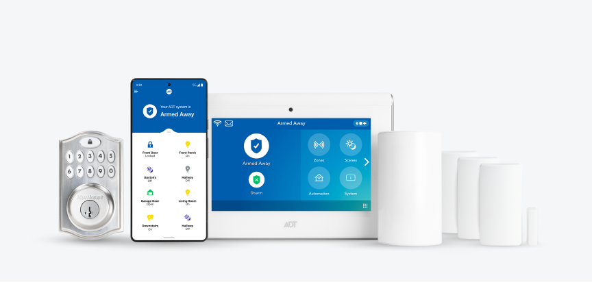 Smart Home package with ADT Smart Lock, app, Command Panel, and other products Smart Home package with ADT Smart Lock, app, Command Panel, and other products