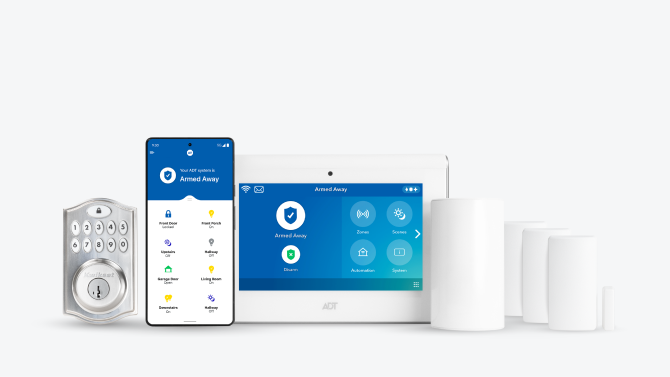 Smart Home package with ADT Smart Lock, app, Command Panel, and other products Smart Home package with ADT Smart Lock, app, Command Panel, and other products
