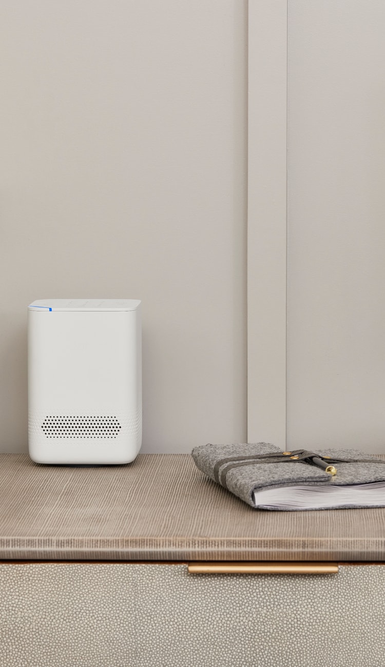 ADT smart home hub on someone's desk in their home