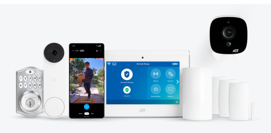 Video and Smart Home package with ADT Smart Lock, Google Nest Doorbell, Command Panel, Indoor Camera and other products Video and Smart Home package with ADT Smart Lock, Google Nest Doorbell, Command Panel, Indoor Camera and other products